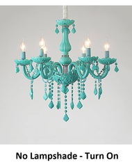 Cyan Crystal Chandelier Tear Drop Accent Hanging Pendant Light