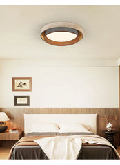Stone Ring Flush Mount Ceiling Light with Textured Metal Shade