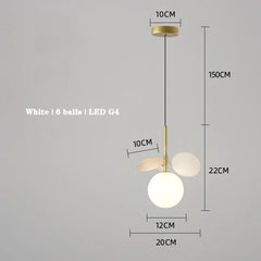 Gold Starburst Branch Chandelier with Globe Shades