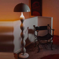 Matte Mushroom Floor Lamp with Sculptural Base