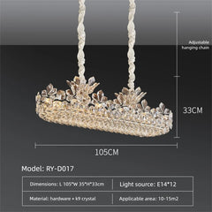 Floral Crystal Chandelier Light with Tiered Bloom Design