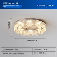 Chrome Glass Crystal Multi-Layered Ceiling Light
