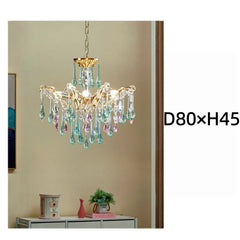 Gold Metal Frame Chandelier with Cascading Teardrop Crystals