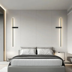 Modern Black Minimalist LED Wall Light with Vertical Strip