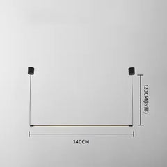 Modern Black Minimalist Linear Suspension Chandelier Frosted LED Light