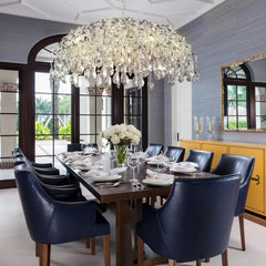Modern Crystal Waterfall Chandelier Pendant Light with Cascading Drops