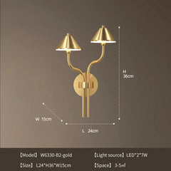 Brass Modern Mushroom Wall Sconce