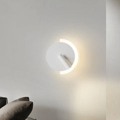 Modern Minimalist Circle Wall Lamp with Adjustable Spotlight