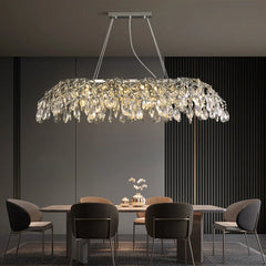Modern Crystal Waterfall Chandelier Pendant Light with Cascading Drops