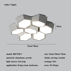 Modern Geometric Hexagon Flush Mount Ceiling Light Fixture