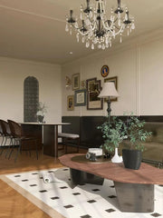 Black Candelabra Crystal Chandelier With Pearl Beads