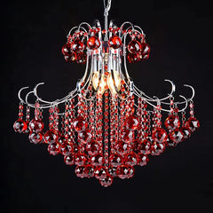 Chrome Crystal Cascade Pendant Light with Dazzling Gem-Like Pendants