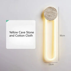 Stone Wall Sconce with Yellow Light Accent Fixture