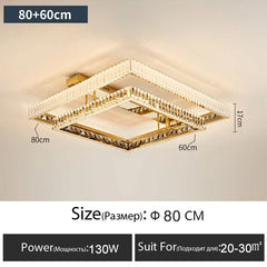 Gold Crystal Geometric Flush Mount Ceiling Light
