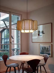 Rattan Woven Tiered Pendant Light Bohemian Style