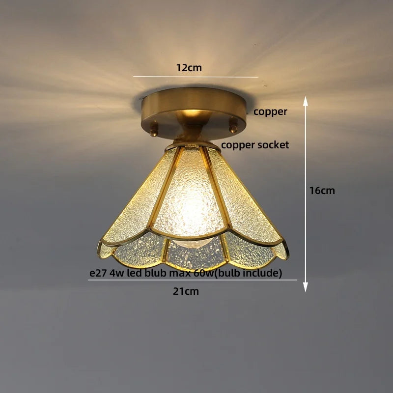 Ceiling light fixture with measurements on a gray background