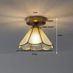 Ceiling light fixture with measurements on a gray background
