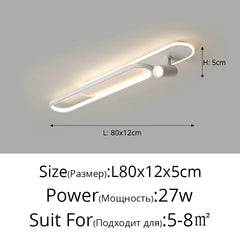 Modern Linear Spotlight Ceiling Lamp with Oval Accent
