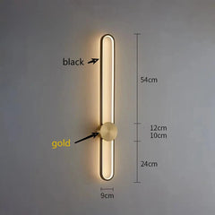 Wall lamp with dimensions labeled on a gray background