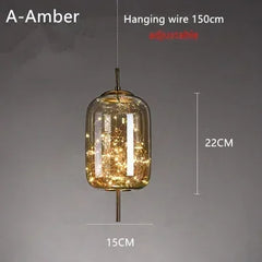 Glass Starburst Pendant Light with Integrated LEDs