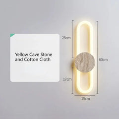 Stone Wall Sconce with Yellow Light Accent Fixture