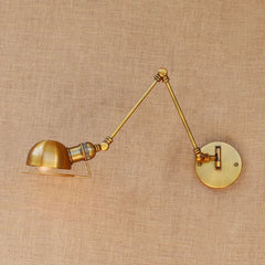 Adjustable Brass Swing Arm Wall Sconce Light Fixture