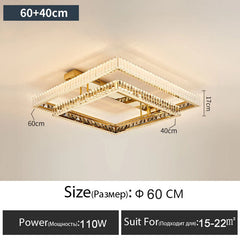 Gold Crystal Geometric Flush Mount Ceiling Light