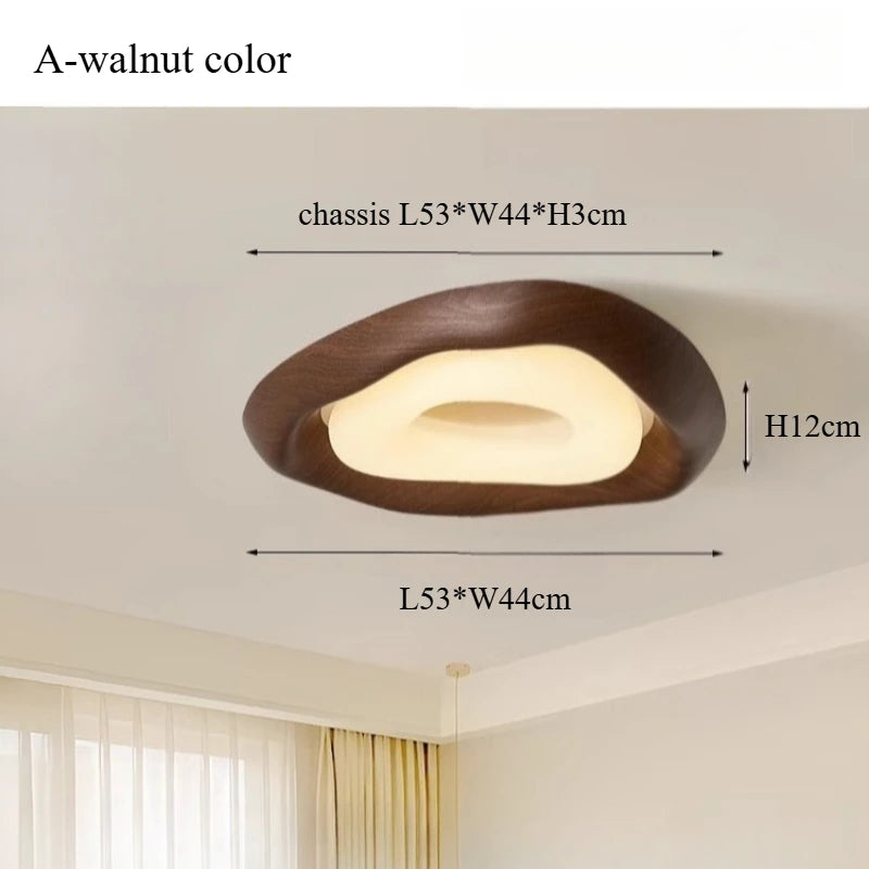Ceiling light fixture with dimensions labeled on a neutral background