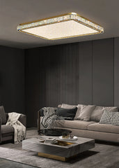 Modern Gold Crystal Oval Chandelier with Integrated LED