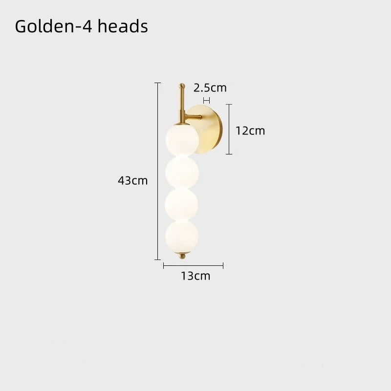 Wall-mounted light fixture with dimensions labeled on a white background