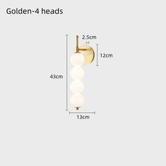 Wall-mounted light fixture with dimensions labeled on a white background