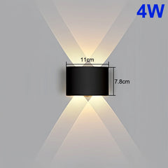 Geometric Up Down LED Wall Sconce Modern Outdoor Light Fixture