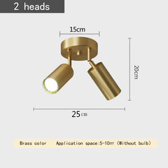 Brushed Gold Cylinder Spotlights Surface Mount Ceiling Light