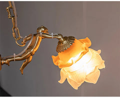 Copper Flower Angel Chandelier