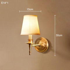 Polished Copper Ring Chandelier with Fabric Shades
