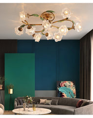 Gold Multi-Arm Flower Ceiling Light