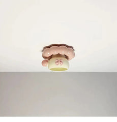 Cute Pink Bow Cloud Flush Mount Ceiling Light Fixture