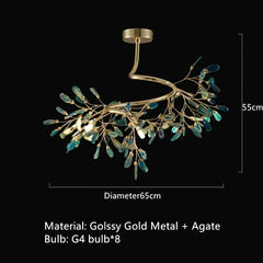 Gold Leaf Shaped Chandelier Modern Pendant Light