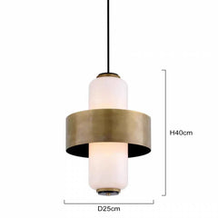 Modern Brass Ring Pendant Light with White Frosted Glass Shades