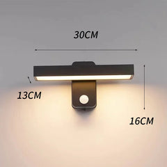 Rotatable LED Wall Sconce with Motion Sensor - Modern Exterior Light
