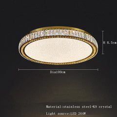 Modern Gold Crystal Oval Chandelier with Integrated LED