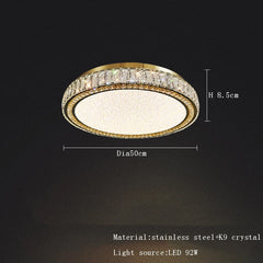 Modern Gold Crystal Oval Chandelier with Integrated LED