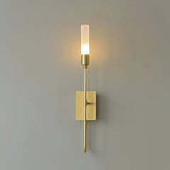 Modern Gold Metal Arc Wall Sconce with Frosted Glass Shade