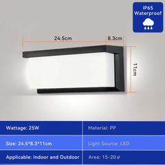 Outdoor Wall Sconce Modern Rectangular LED Light