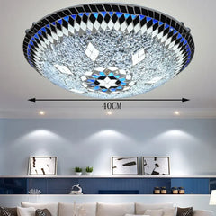 Glass Mosaic Starburst Flush Mount Ceiling Light with Blue Accents
