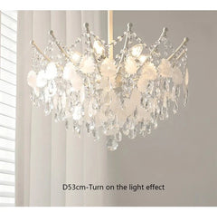 Gold Crystal Cascade Chandelier with Shell Accents