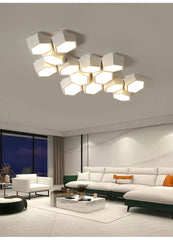 Modern Geometric Hexagon Flush Mount Ceiling Light Fixture