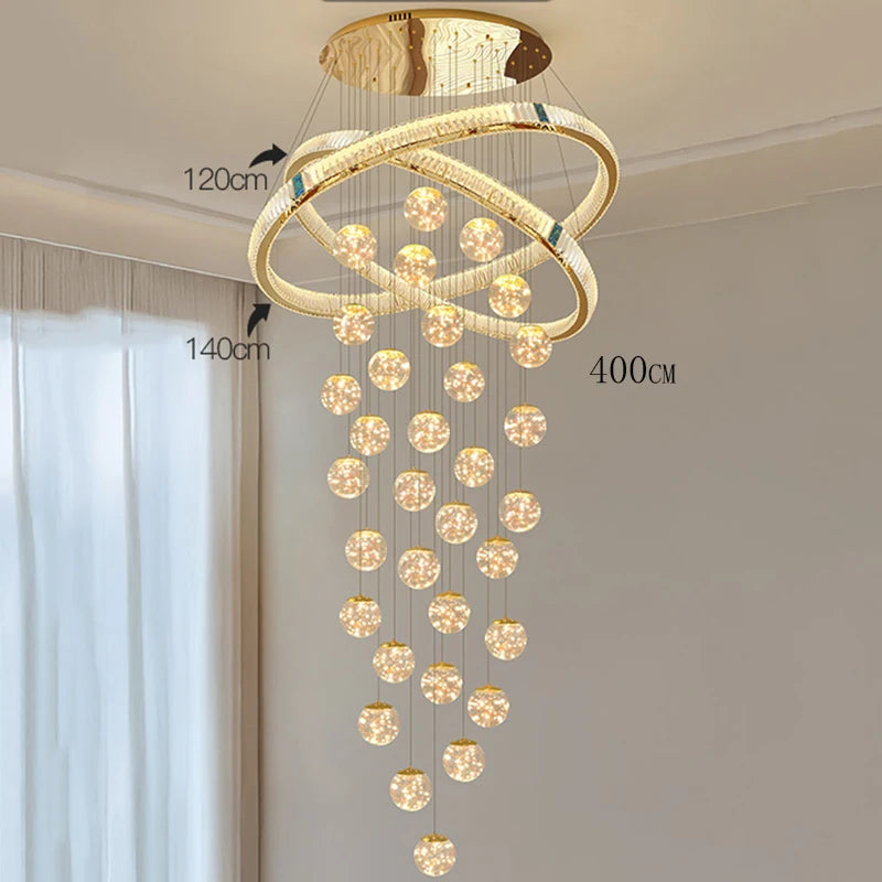 Chandelier with measurements on a neutral background