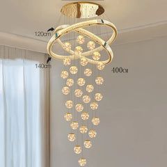 Chandelier with measurements on a neutral background