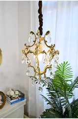 Gold Crystal Chandelier Tiered Cascade Pendant Light